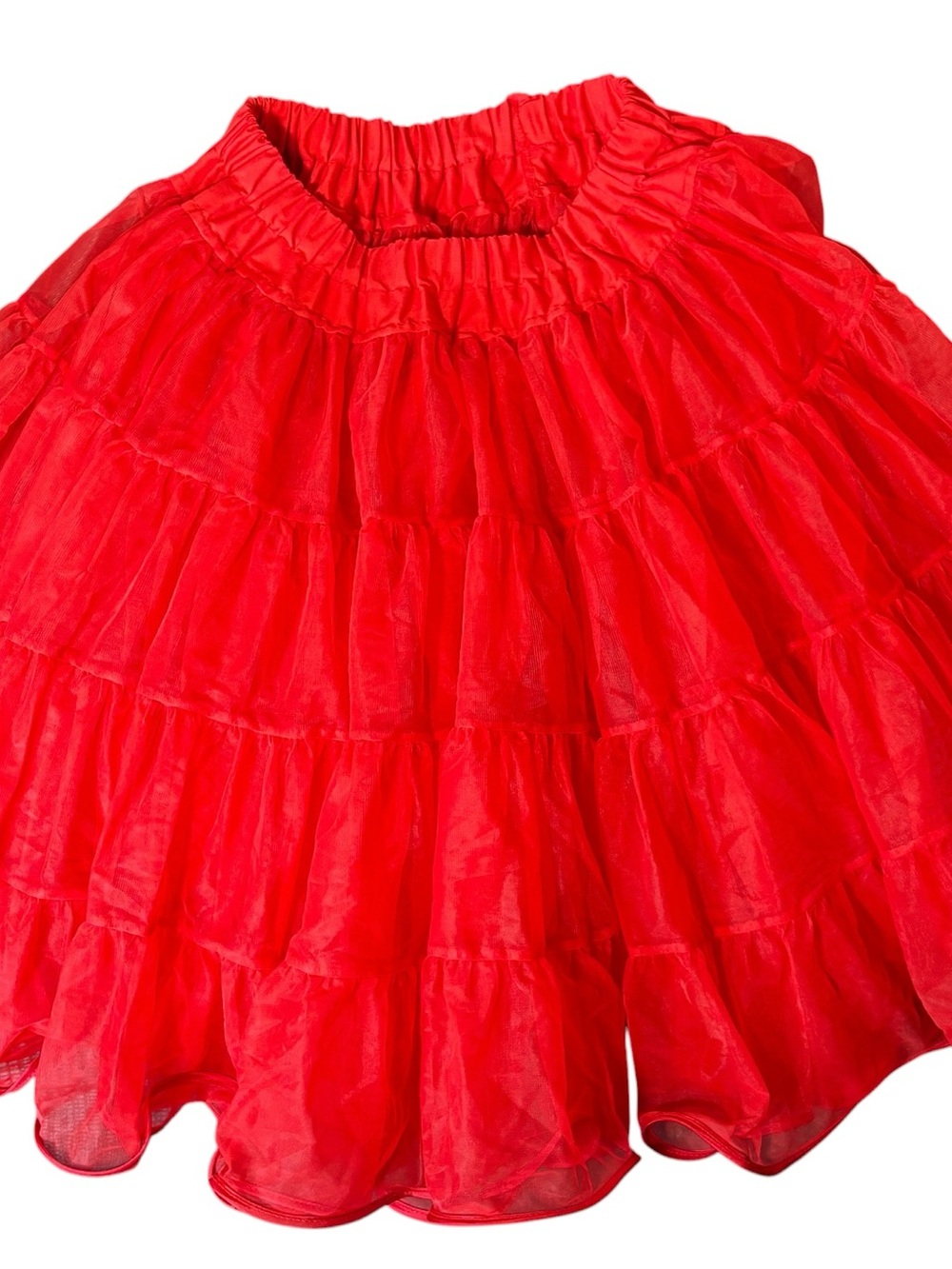 Red Layered Tulle Petticoat Tutu Skirt